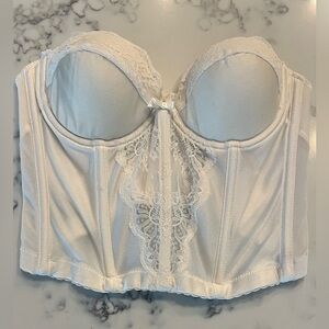 Vintage Lady Marlene Cream Lace Corset Bra Bustier 34 Strapless